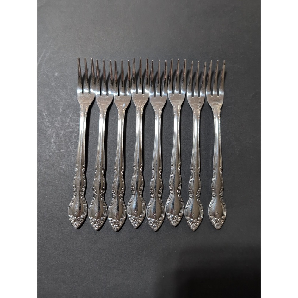 Imperial International Set Of 8 Cocktail Forks Made In Japan Excellent Cond